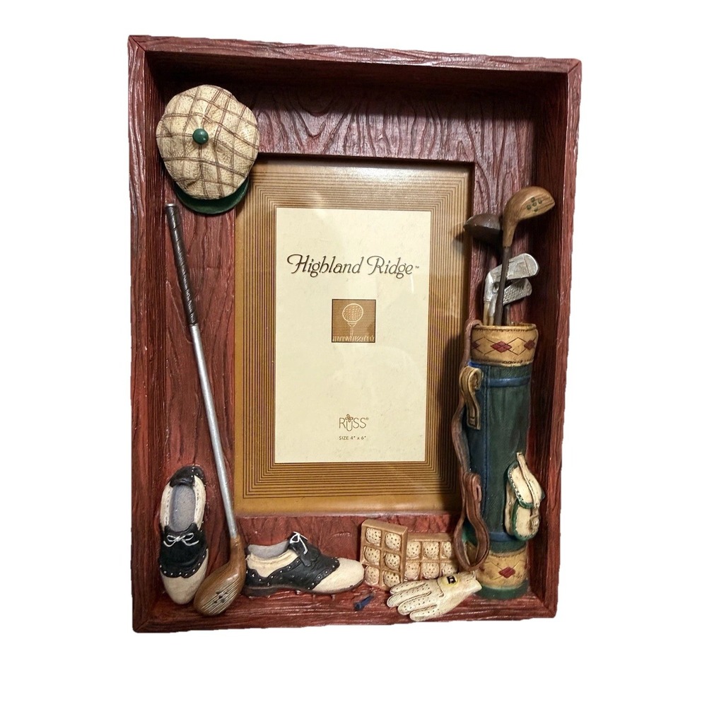 Shadowbox 3D Golf Picture Frame 4"x 6" Russ‎ Highland Ridge Photo Frame.